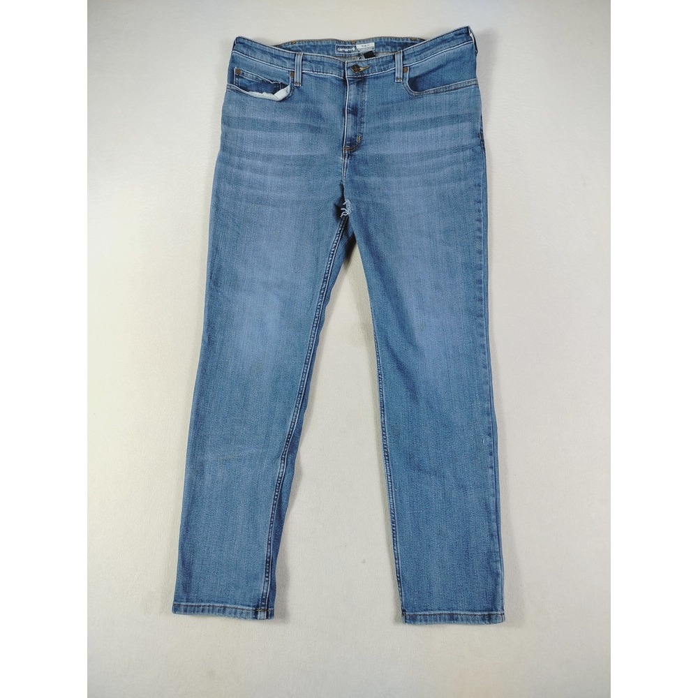 Carhartt Jeans Womens 18 Tall Blue Slim Fit Stretch Denim Workwear Durable